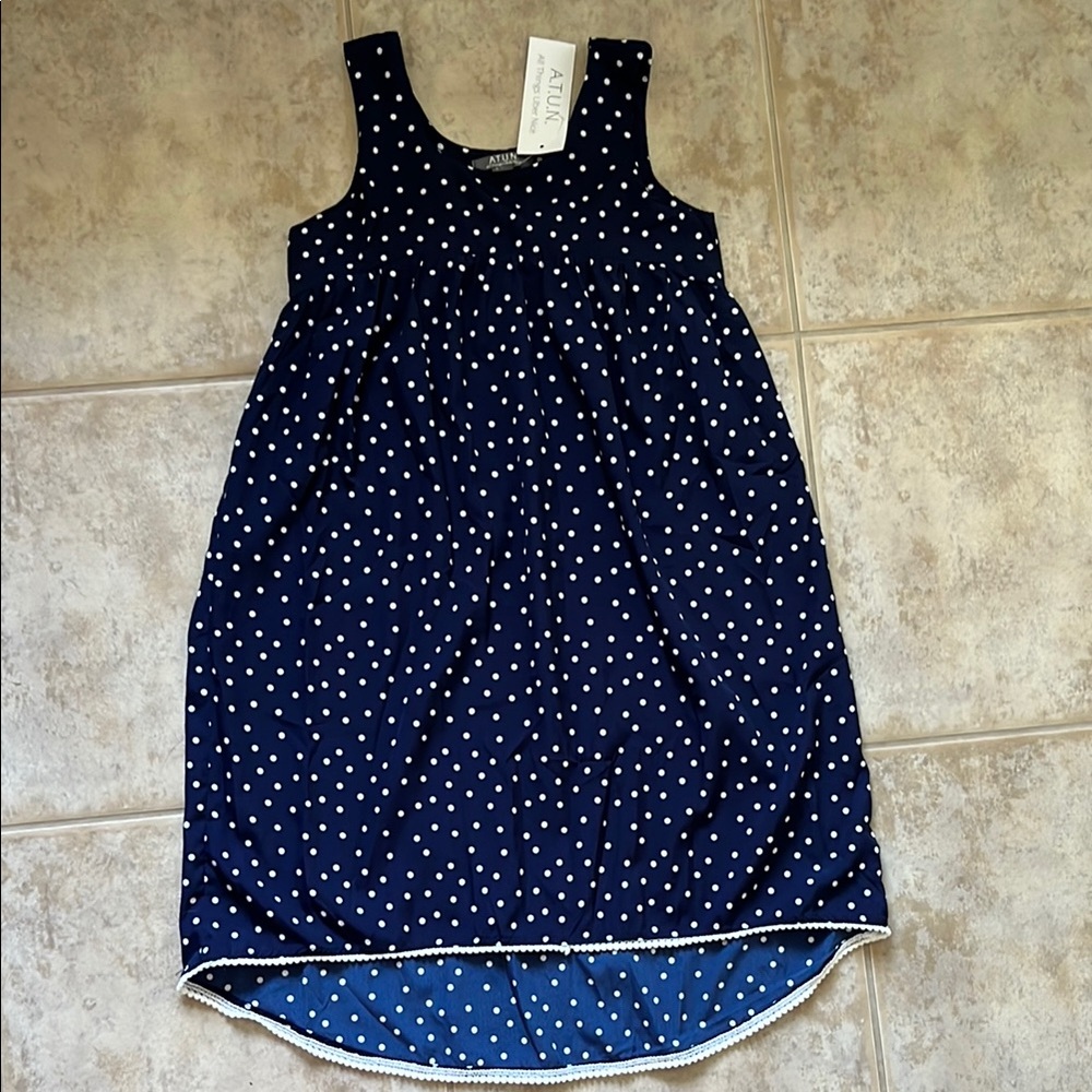 Charming Navy Polka Dot Dress for Kids
